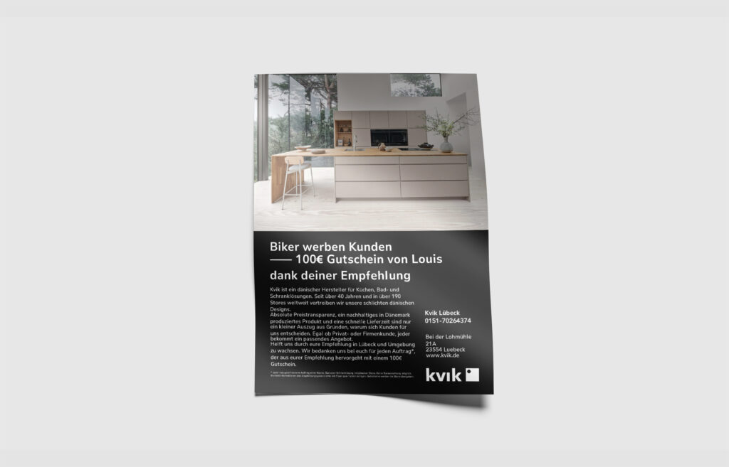 Referenzbild - Flyer, einseitig für Kvik Lübeck