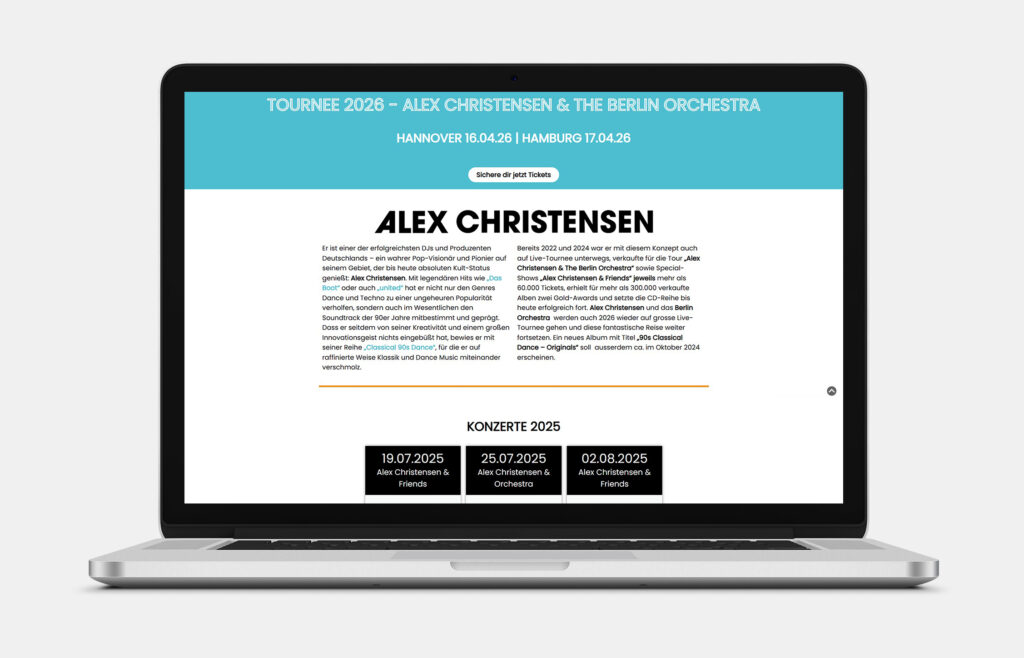 Referenzbild - Terminübersicht von Alex Christensen